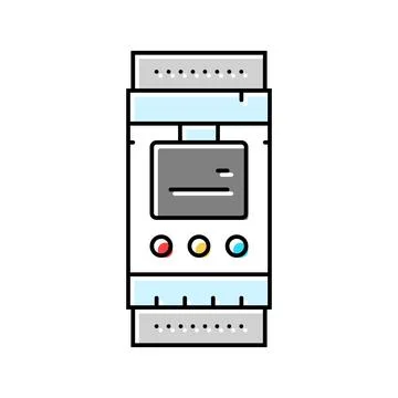 Programmable timer energy conservation color icon vector illustration Stock Illustration