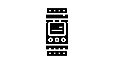 Programmable timer energy conservation glyph icon animation Stock Footage 326151073