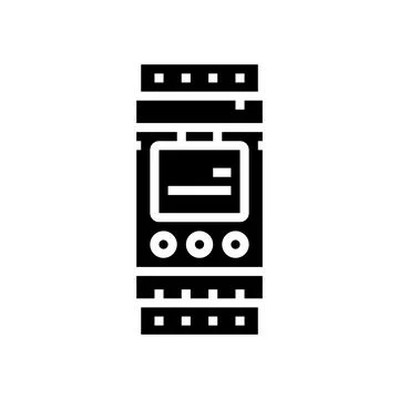Programmable timer energy conservation glyph icon vector illustration Stock Illustration