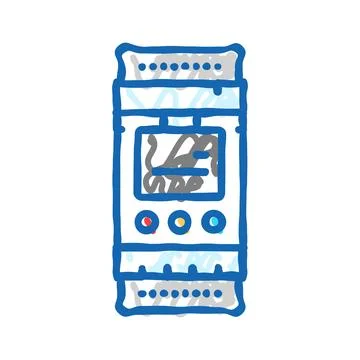 Programmable timer energy conservation icon doodle illustration Stock Illustration