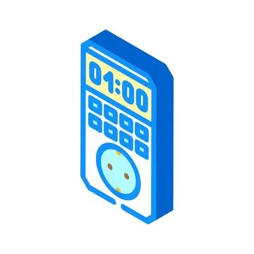 Programmable timer energy conservation isometric icon vector illustration Stock Illustration