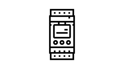 Programmable timer energy conservation line icon animation Stock Footage 326130547