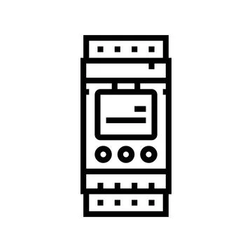 Programmable timer energy conservation line icon vector illustration Stock Illustration