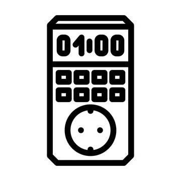 Programmable timer energy conservation line icon vector illustration イラスト素材