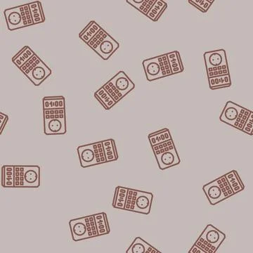 Programmable timer energy conservation line vector seamless pattern Stock Illustration