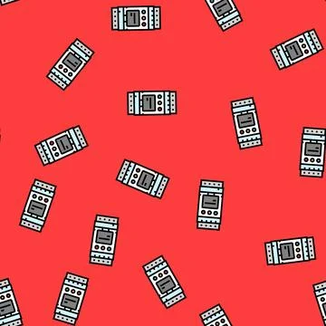 Programmable timer energy conservation vector seamless pattern イラスト素材