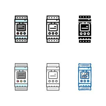 Programmable timer energy mix conservation color icon vector 스톡 일러스트
