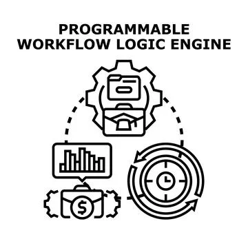 Programmable workflow logic engine system concept Stock Illustration