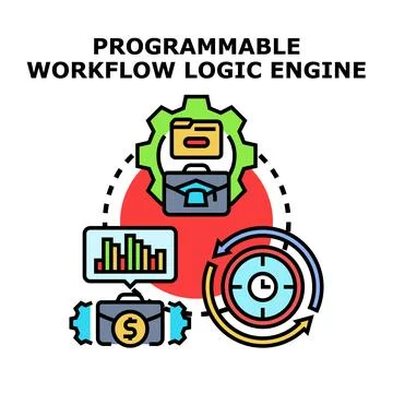 Programmable workflow logic engine system concept Stock Illustration