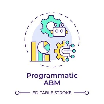 Programmatic abm multi color concept icon Stock Illustration
