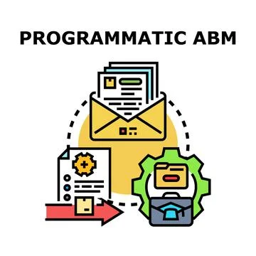Programmatic abm strategy implementing marketing automation plan Stockillustratie