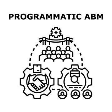 Programmatic account based marketing strategy planning process Stock Illustration