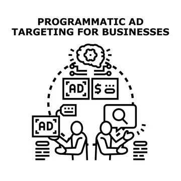 Programmatic ad targeting strategy for business automation Stock Illustration