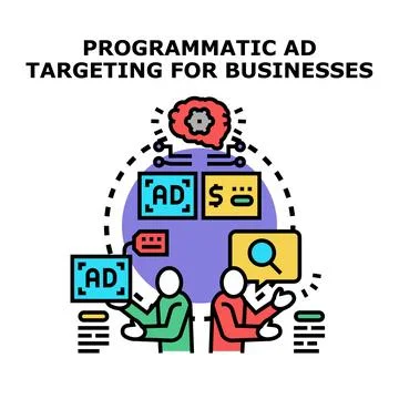 Programmatic ad targeting strategy for business automation Stock Illustration