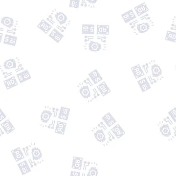 Programmatic advertising glyph seamless pattern 库存插图