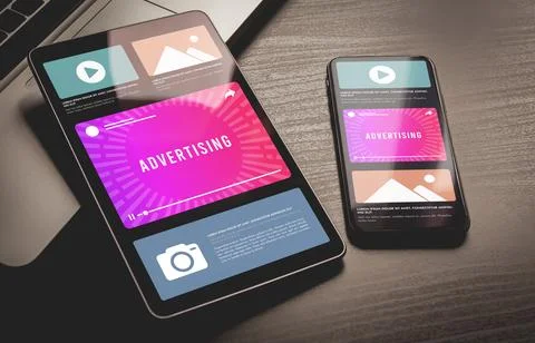 Programmatic Advertising for maximize ads impact concept. Online native Stock Photos