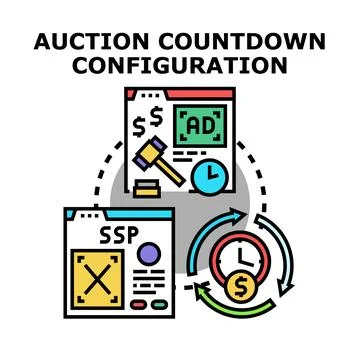 Programmatic advertising real time bidding auction configuration Stock Illustration