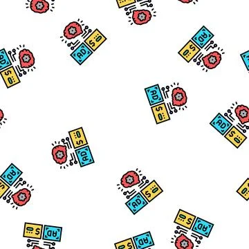 Programmatic advertising vector seamless pattern Stock Illustration