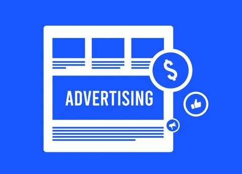 Programmatic and native ads concept for online advertising. Digital media banner Stock Illustration