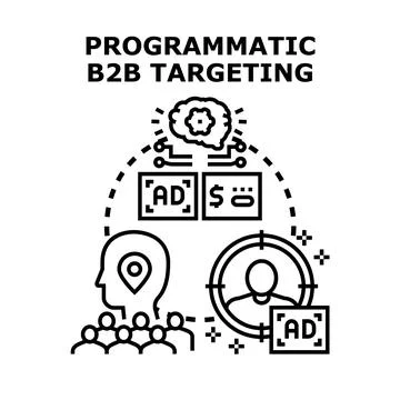 Programmatic b2b targeting creating effective advertising strategy Illustrazione stock