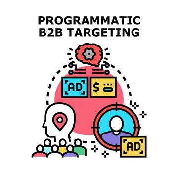 Programmatic b2b targeting creating effective advertising strategy Illustrazione stock