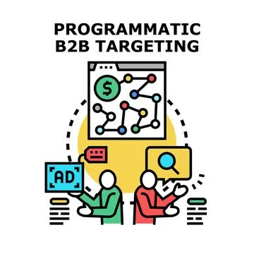 Programmatic b2b targeting digital marketing concept Stock Illustration