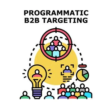 Programmatic b2b targeting strategy for business marketing Stock Illustration