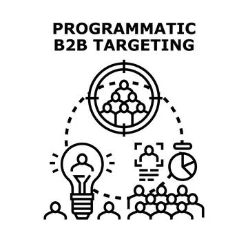 Programmatic b2b targeting strategy for business marketing Stock Illustration