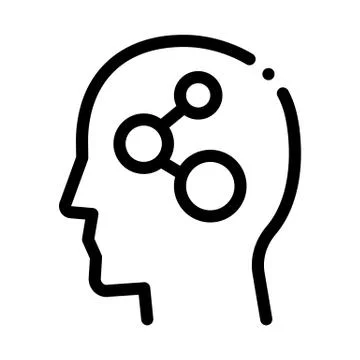 Programmed brain icon vector outline illustration Illustrazione stock