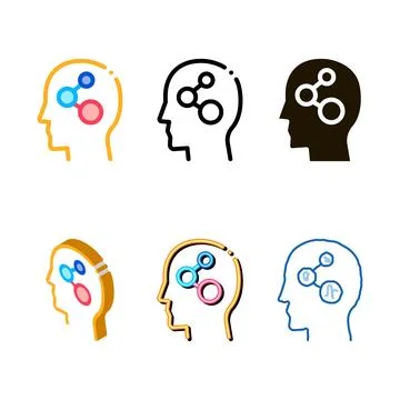 Programmed brain icon vector variants outline イラスト素材