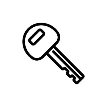 Programmed chip key icon vector outline illustration 库存插图