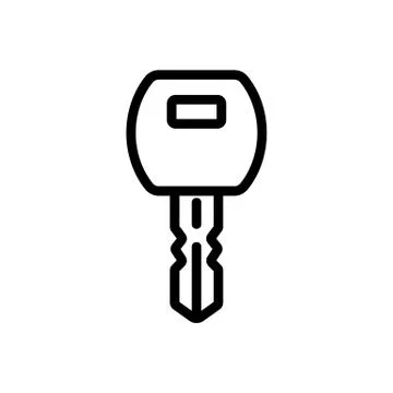 Programmed chip key icon vector outline illustration Stock Illustration