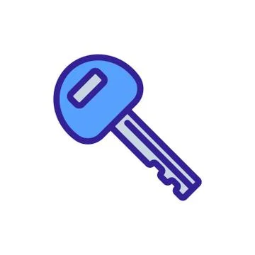 Programmed chip key icon vector outline illustration Stock Illustration