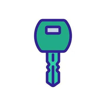 Programmed chip key icon vector outline illustration 库存插图