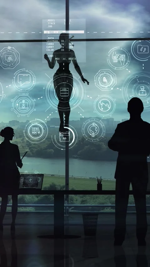 Programmed cognition reveals a design to the team. Stock Footage 325324043