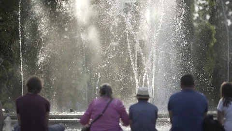 Programmed water fountain Stock Footage 78166426