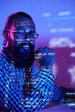 Programmer and data Stock Photos