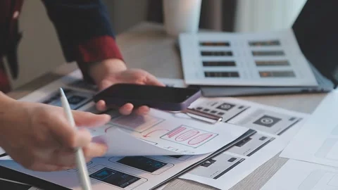 Programmer and Developer coding software application. Stock Footage 258671352