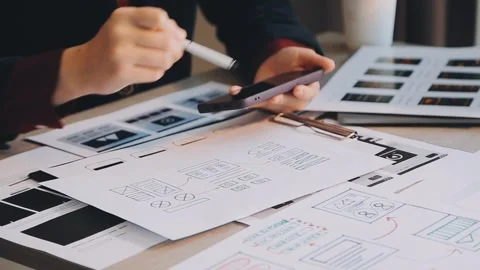 Programmer and Developer coding software application. Stock Footage 258823354