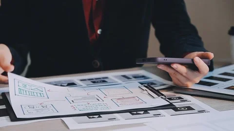 Programmer and Developer coding software application. Stock Footage 258823374