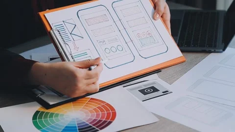 Programmer and Developer coding software application. Stock Footage 258826214