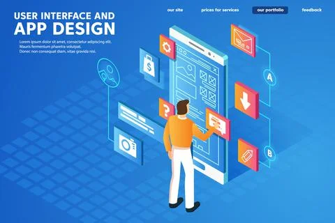 Programmer and engineering development illustration. Stockillustratie