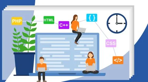 Programmer and engineering development illustration. Stock-Illustration