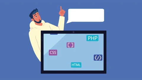 Programmer and language in tablet Stock Footage 153953302