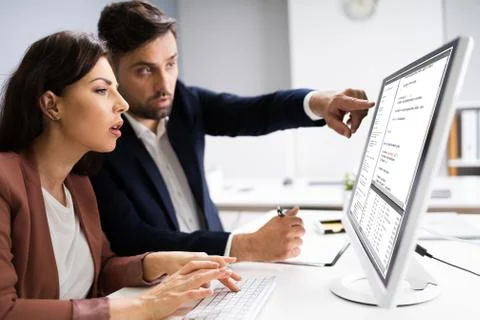 Programmer And Software Developer Working On Computer 库存照片