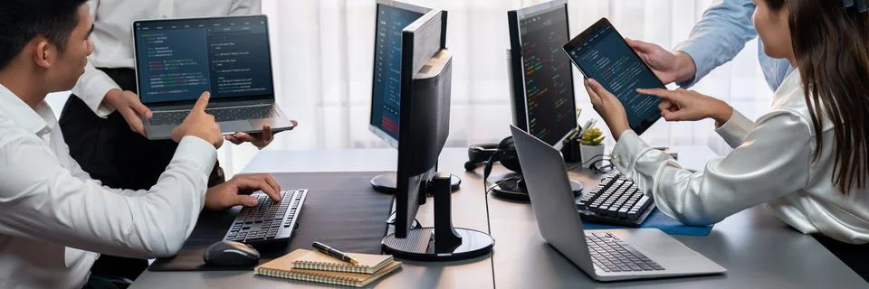 Programmer and software engineer working in tech develop company. Trailblazing 写真素材