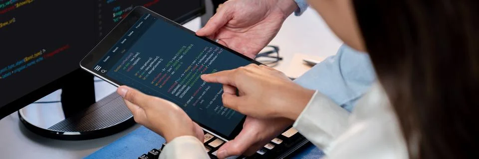 Programmer and software engineer working in tech develop company. Trailblazing Stock Photos