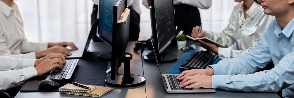 Programmer and software engineer working in tech develop company. Trailblazing Stock Photos