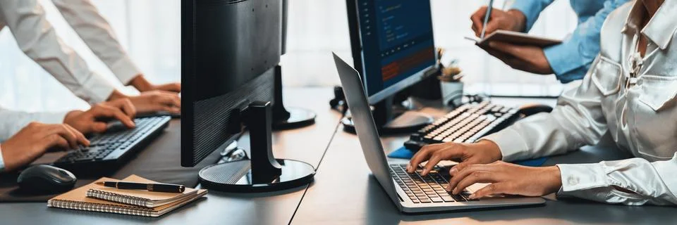 Programmer and software engineer working in tech develop company. Trailblazing Stock Photos