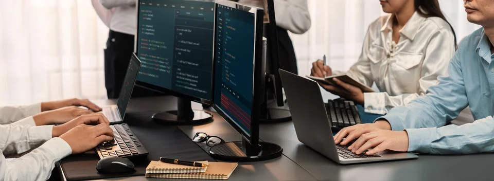 Programmer and software engineer working in tech develop company. Trailblazing 写真素材